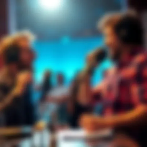 Stapleton and Hartigan in a lively podcast discussion, engaging with listeners and sharing laughs