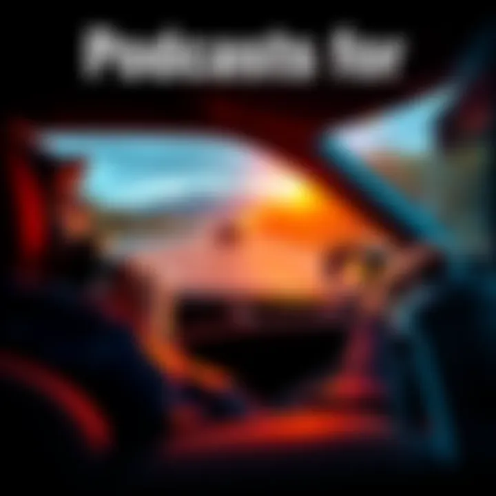 A person listening to a podcast about Blackjack while driving on a long road trip.