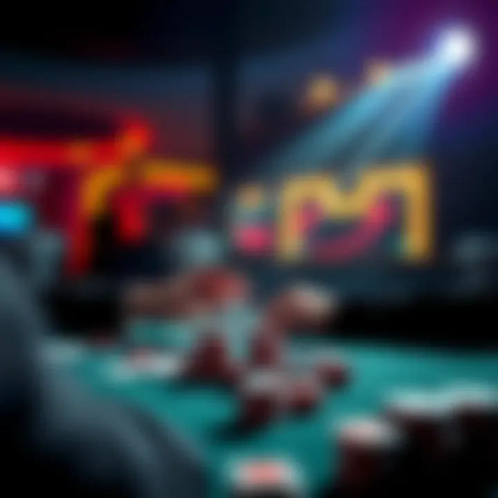 A player analyzing poker hands and strategies at a table with cards and chips