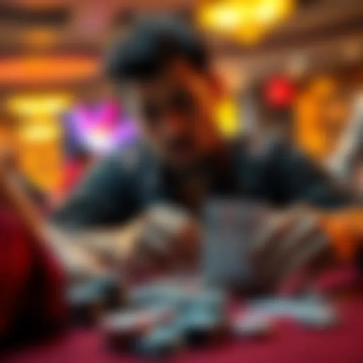 Poker hand analysis A player contemplating their move with a 9-high flush at the poker table