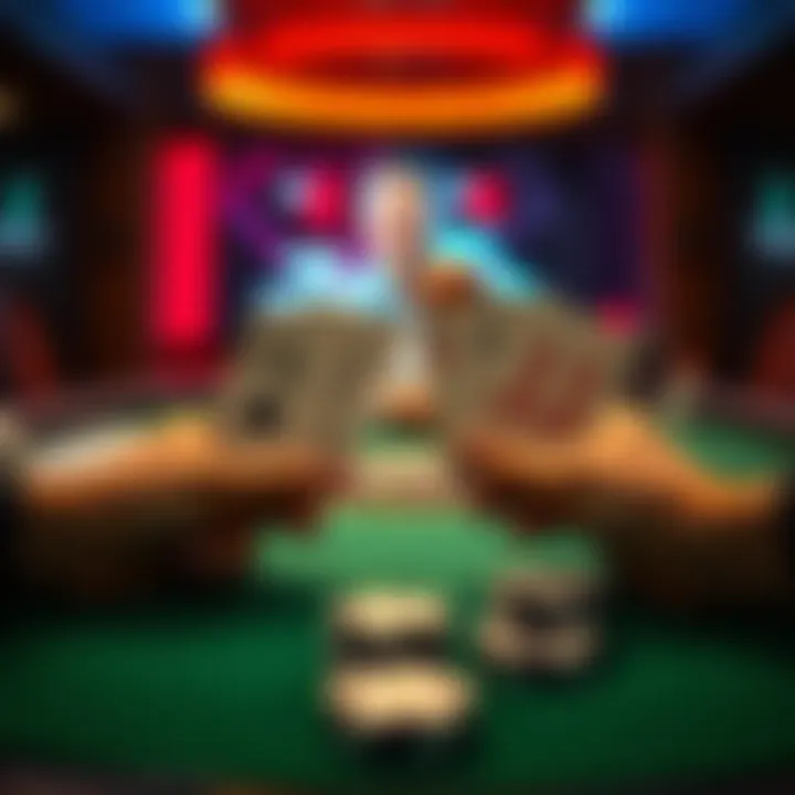 A poker table showing AK and JJ hands during an all-in pre-flop decision