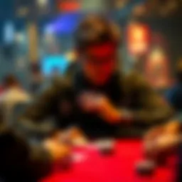 Poker player considering a decision A poker player in a high-stakes game reflects on whether to call an all-in bet with AKo from the hijack position