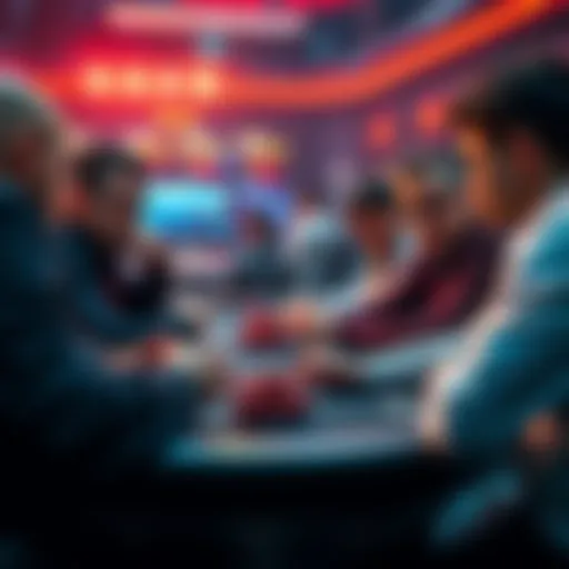 Players discussing push-fold strategies in a poker tournament setting