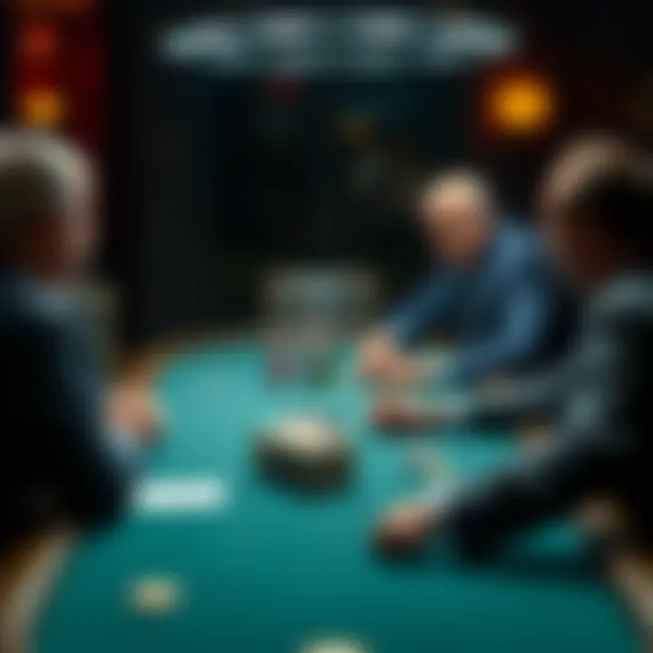 John Ratcliffe speaks at a poker table about fairness, while a disabled player sits nearby.