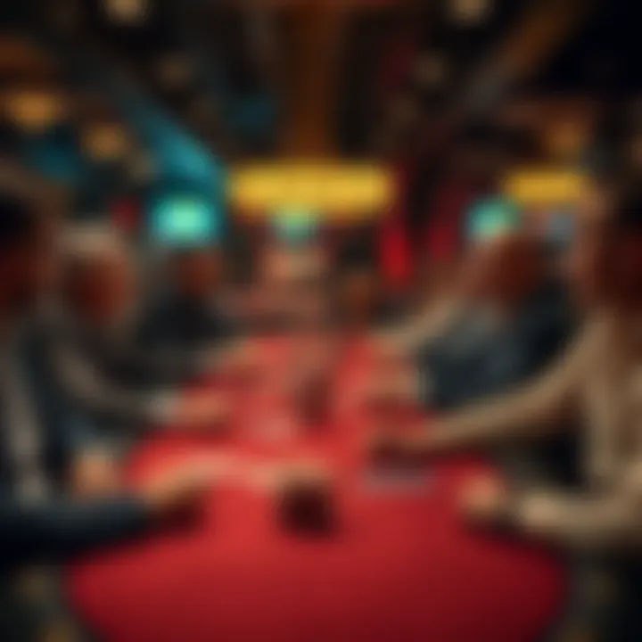 Poker table etiquette People playing poker at a casino table, following proper etiquette and showing respect among players.