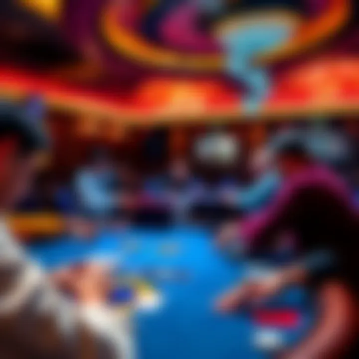 A lively poker table with players engaged in a game at Paradise Casino Walkerhill in Korea