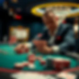 A player at a poker table with chips and cards, reflecting the thrill of gambling