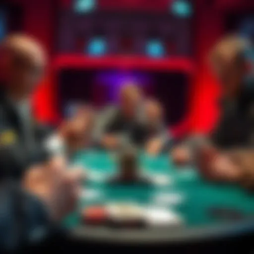 Players reveal their cards during a high-stakes Pot-Limit Omaha game that features a straight flush beating quads