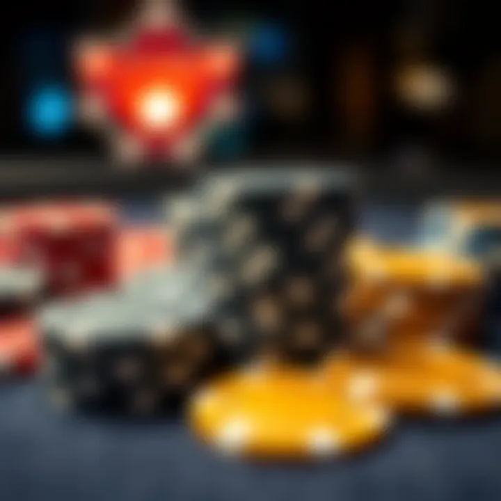 A close-up view of poker chips with one stack noticeably higher, indicating a potential dispute over chip distribution during a game.