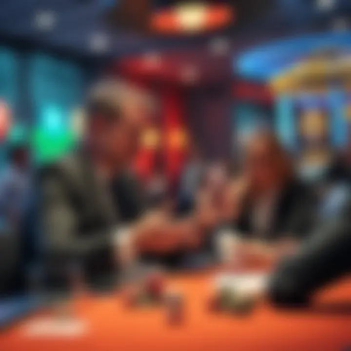 A poker coach explaining strategies to a player at a table