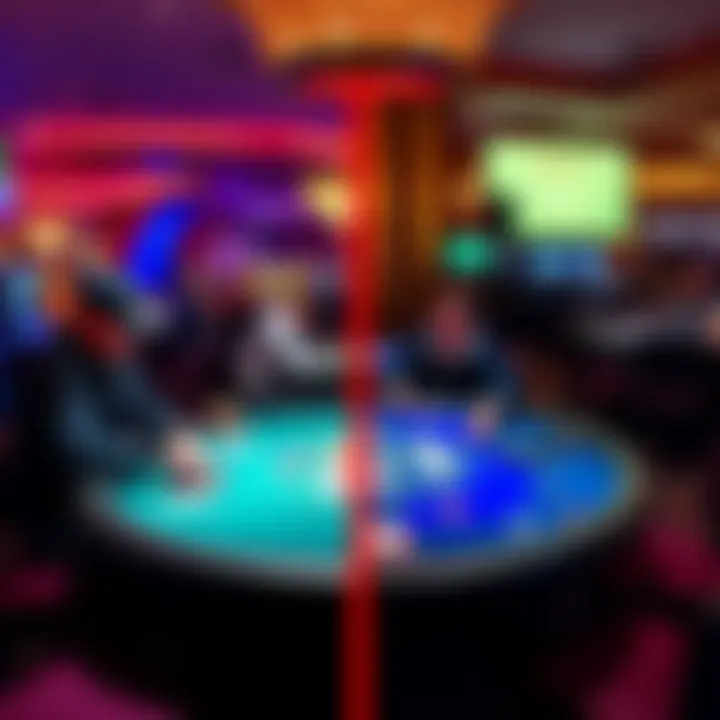Poker comparison at Parx and MGM National Harbor A side-by-side comparison of poker tables and players at Parx Casino and MGM National Harbor, highlighting the vibrant atmosphere of both locations.