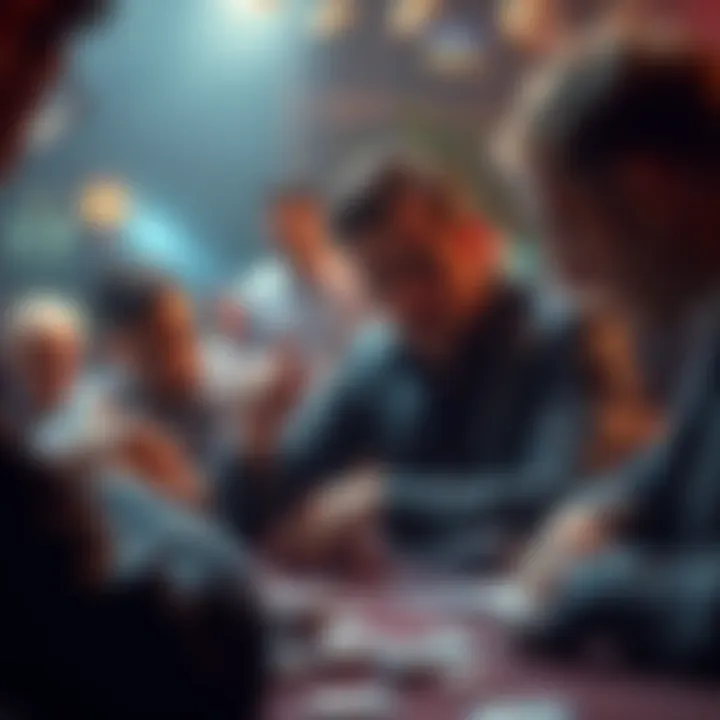 A tense poker scene with players reacting to a bold decision at the table