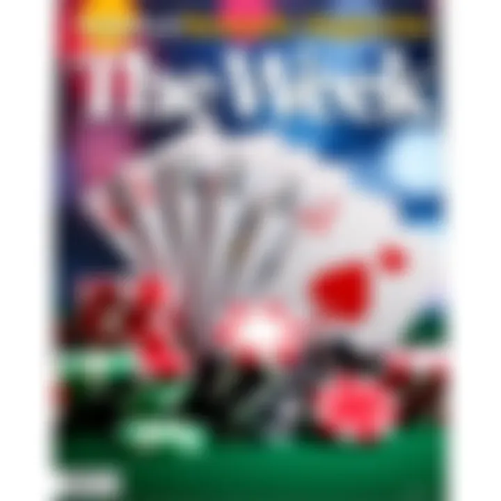 Poker-themed cover for The Week A vibrant magazine cover featuring poker cards and chips, representing current trends in the poker world.
