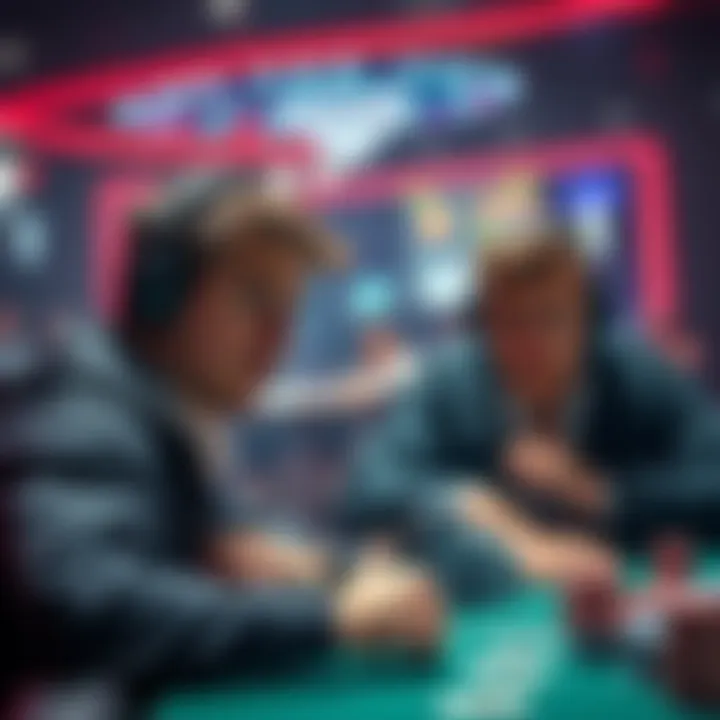 Two poker players showing concern over viewer drop on YouTube