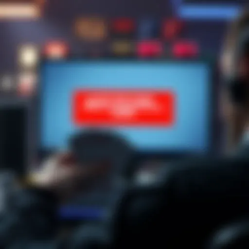 A frustrated poker player looking at a computer screen showing an error message about Stats Genie being down, holding a deck of cards in their hand.