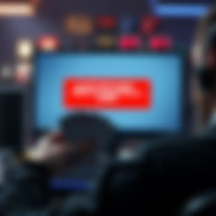 A frustrated poker player looking at a computer screen showing an error message about Stats Genie being down, holding a deck of cards in their hand.