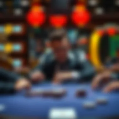 Poker table with frustrated dealer A poker dealer looking frustrated at the table as players engage in annoying habits