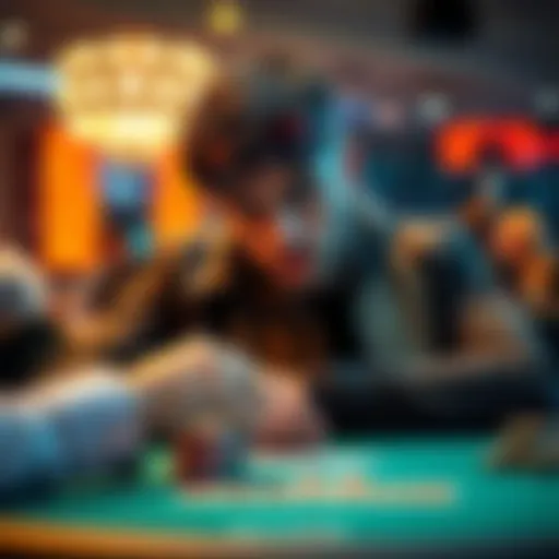 A player contemplating a tough decision in a poker game, holding JJ while another player goes all-in