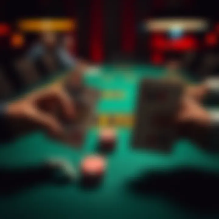 A poker table showing two hands: one with Kings and the other with Aces, depicting a tense betting situation