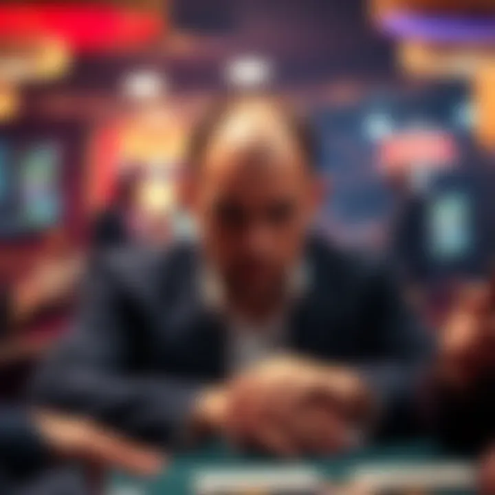 A player contemplating whether to go all-in or fold with AK suited in a poker game