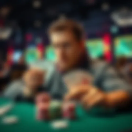 A poker player considering an All-in move with pocket eights during a game.