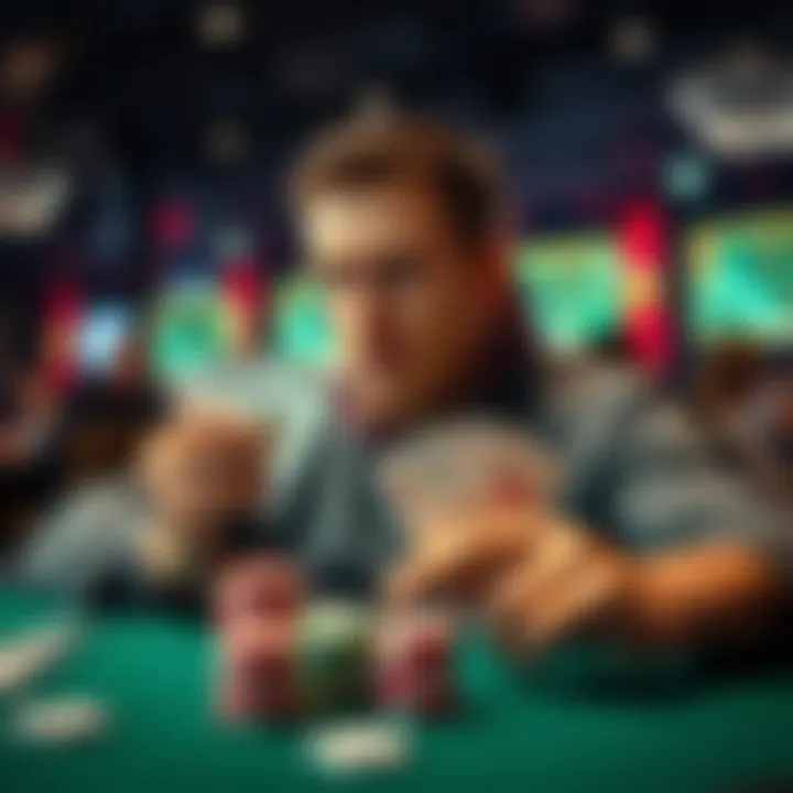 A poker player considering an All-in move with pocket eights during a game.