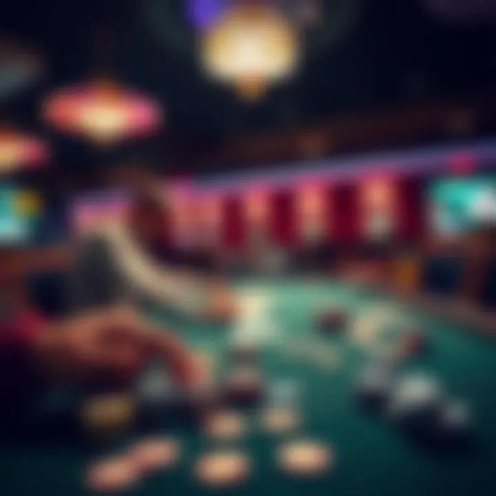 A player at 7bitCasino enjoying poker games with chips and cards on the table.