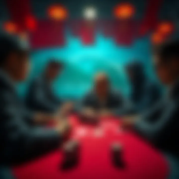 A tense poker game scene showing a player looking anxious as he faces tough opponents, including mafia members, at a table with cards and chips on a small island in China.