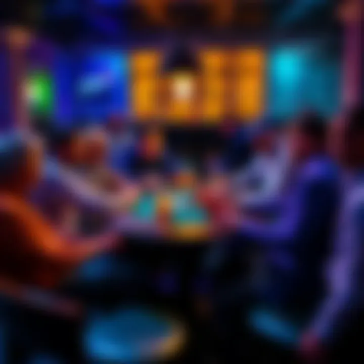 People playing poker around a table with drinks at a gathering in Washington DC.