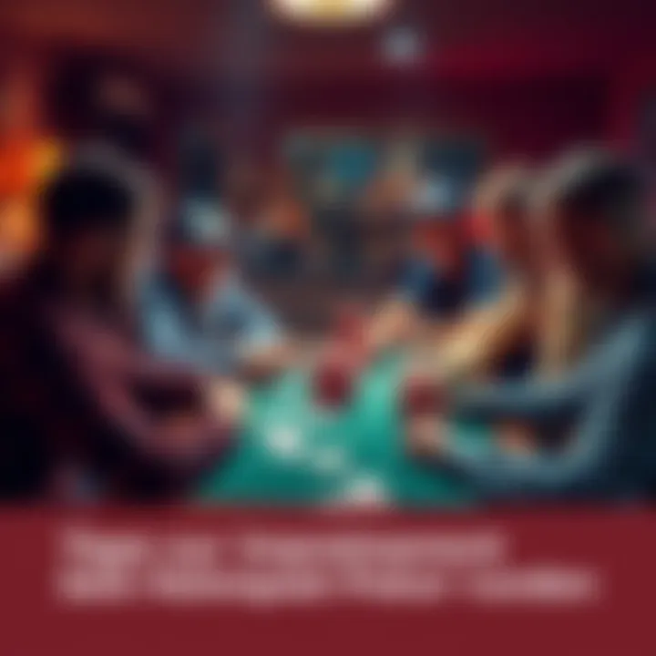 A group of friends gathered around a table playing poker, analyzing each other's moves and strategies, with cards and chips visible