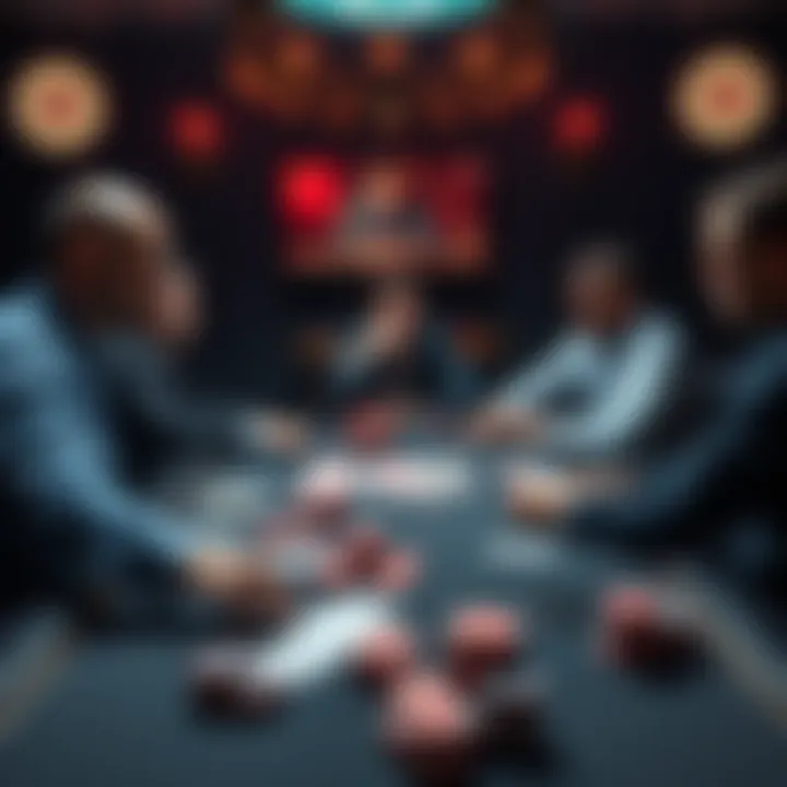Poker table with three players limping and one player considering a raise