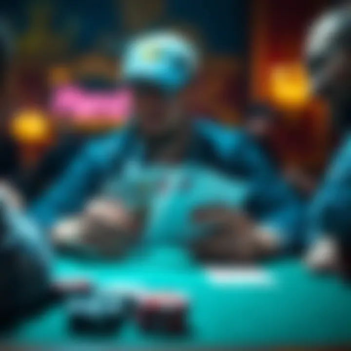 A poker player winning against a friend with a king pair and an Ace high hand