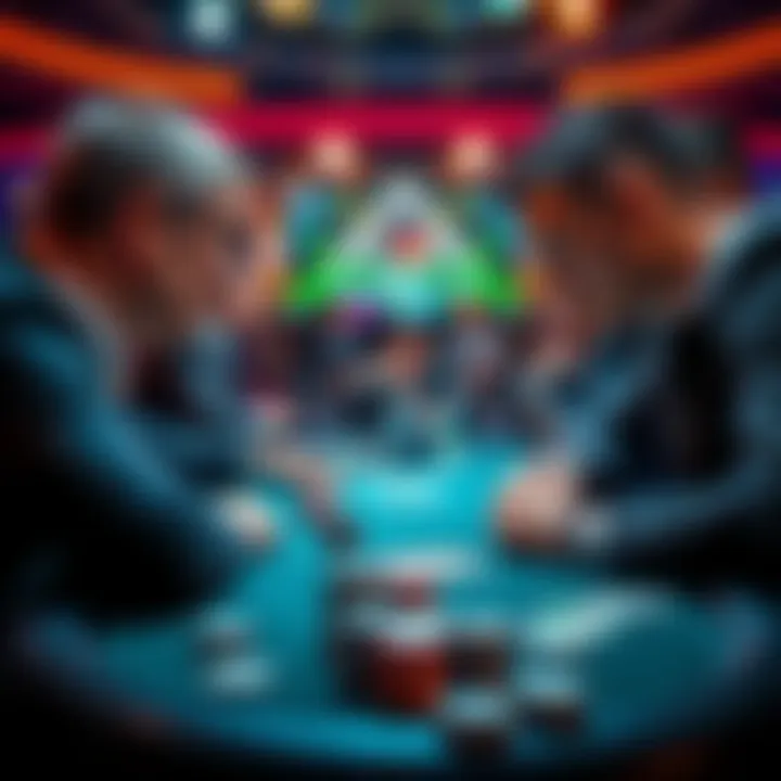 Ossi Ketola and Bjorn Li face off in an intense poker match, with chips and cards on the table, showcasing high stakes excitement.