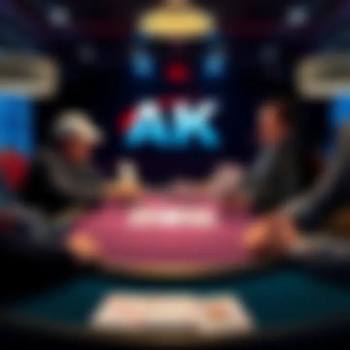 Poker hand with AK against a tight player A poker table scene showing a player with AK facing off against a tight player, highlighting the strategic decisions in the game.