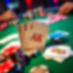A poker table with cards showing AK in focus, surrounded by chips and other cards, indicating a discussion about poker hands.