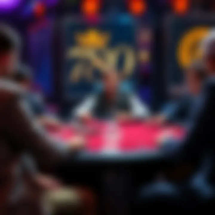 A poker table scene showing Hero with 7-8 off-suit in a Texas Hold'em game, considering his options after the flop with other players in the background.