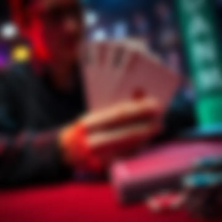 Player contemplating whether to fold with a Bottom Set in a poker game