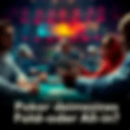 A player folds their cards in a tense poker game while others raise bets