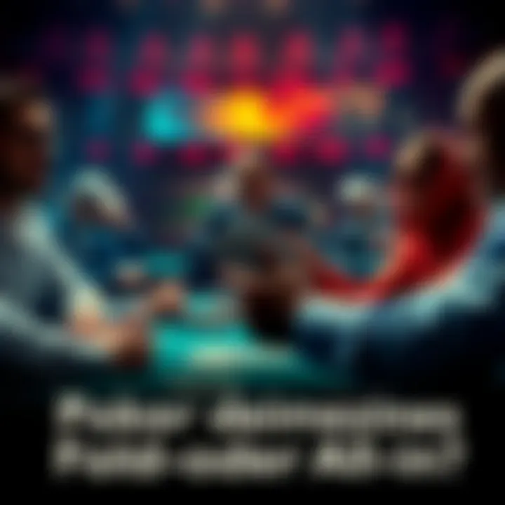 A player folds their cards in a tense poker game while others raise bets