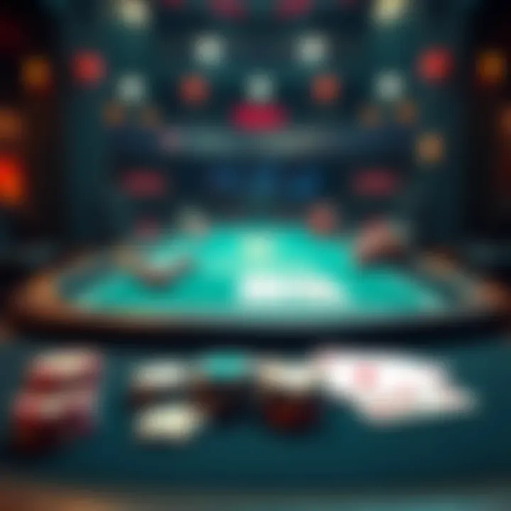 A poker table with chips and cards showing a river scenario in a KQo hand, illustrating decision-making at the final betting round.