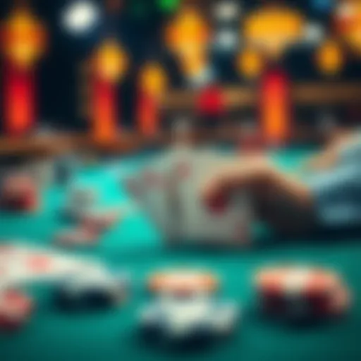 A poker table showing a hand with bad flops, emphasizing strategy during play