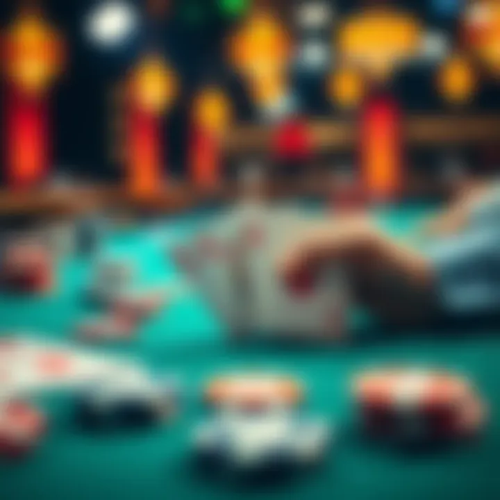 A poker table showing a hand with bad flops, emphasizing strategy during play