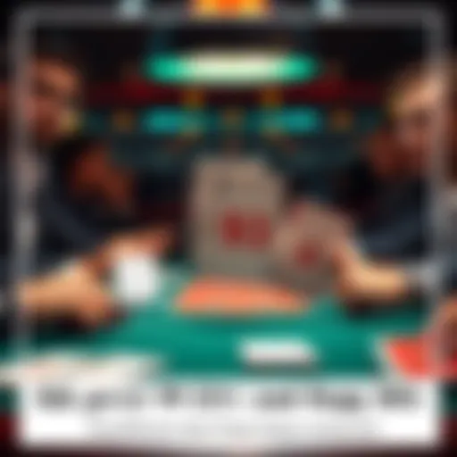 Poker hand with K93 flop A poker table showing cards with a King, 9, and 3 on the flop alongside players contemplating their next move