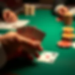 Poker hand with four of a kind A poker table showing the community cards 2, 3, 4, 5, and a player's hand revealing four of a kind.