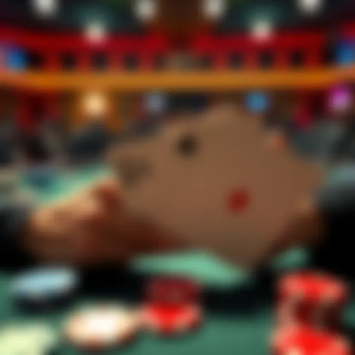 Two poker hands showing AK and QQ on a table with chips and cards