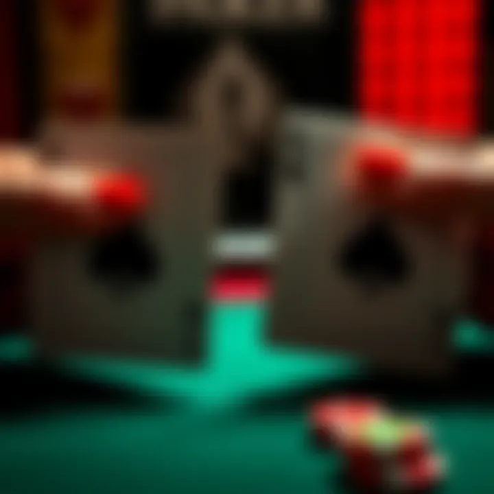 A visual showing two poker hands, one on the left and one on the right, illustrating differences between them.