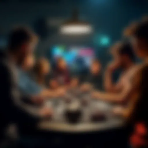 Group of friends at a home poker game discussing issues with cash payouts