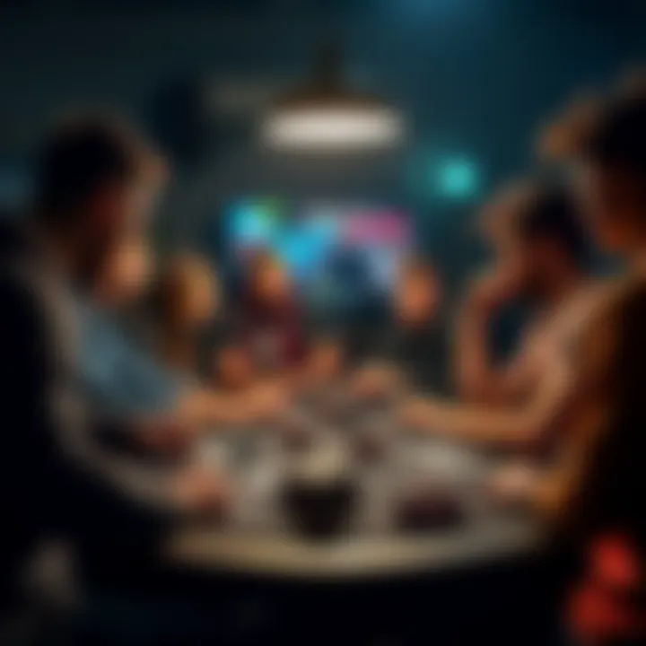 Group of friends at a home poker game discussing issues with cash payouts