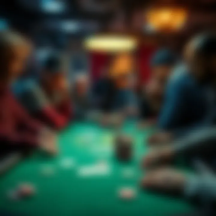 People gathered around a poker table, enjoying games and socializing at a poker night event in Columbus, OH.