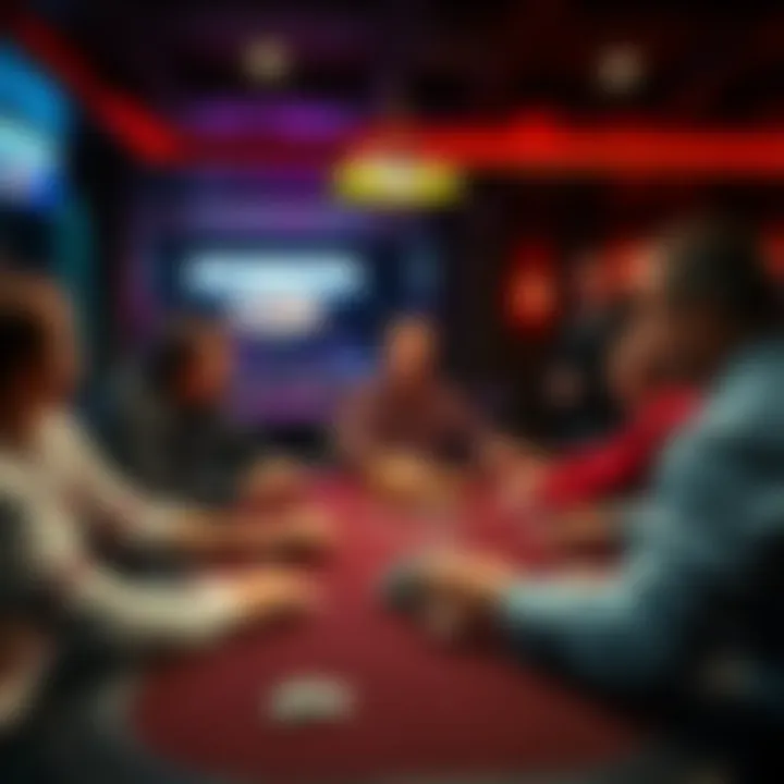 A lively poker night with players at Rounders Card Club in Columbus, OH, enjoying drinks and snacks while playing